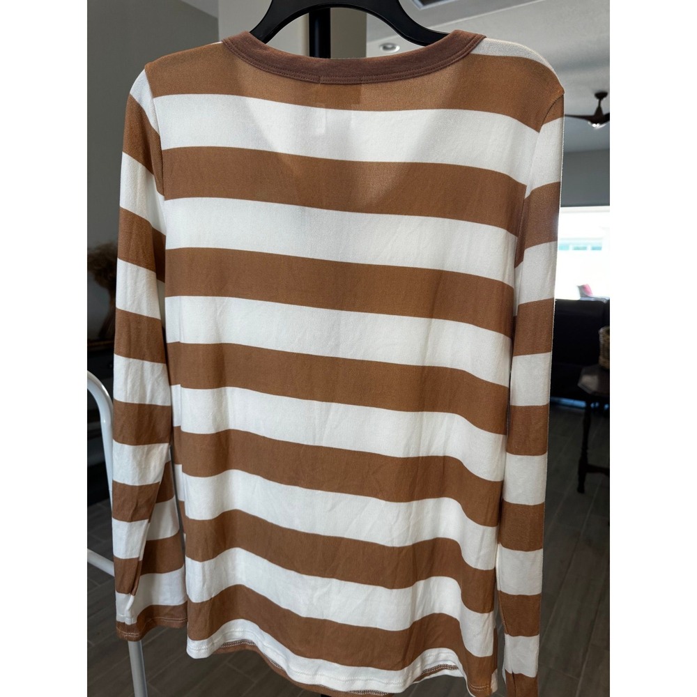 BiBi NWT Soft Striped Henley - Picture 3 of 5